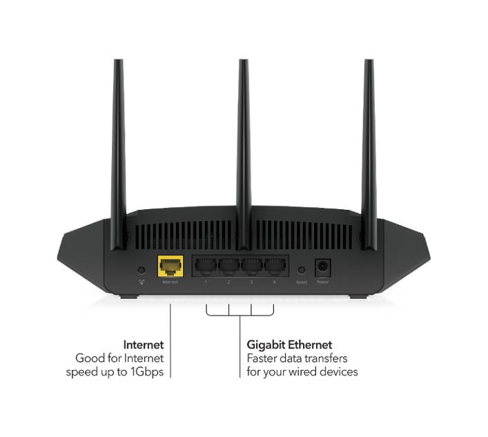 Nighthawk AX3000 WiFi Router (RAX36S) AX4 4-Stream Dual-Band WiFi 6 Router, up to 3Gbps, with 1-year NETGEAR Armor included