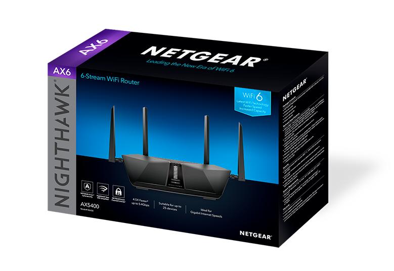 Nighthawk AX5400 WiFi Router (RAX50) 6-Stream Dual-Band WiFi 6 Router 5.4Gbps