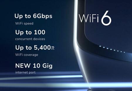 AX6000 Mesh WiFi System (RBK862S) Orbi 860 Series Tri-Band WiFi 6 Mesh System 6Gbps, 10 Gig Port, 2-Pack, with 1-year NETGEAR Armor included