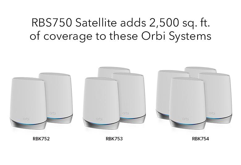 AX4200 WiFi Satellite (RBS750) Orbi 750 Series Tri-band WiFi 6 Mesh Add-on Satellite, 4.2Gbps