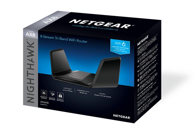 Nighthawk AX6600 WiFi Router (RAX70) 8-Stream Tri-Band WiFi 6 Router, 6.6Gbps