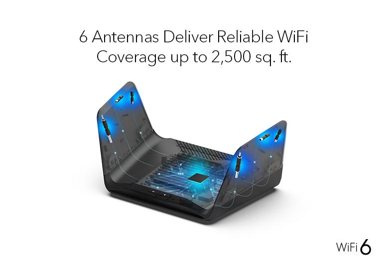 Nighthawk AX6600 WiFi Router (RAX70) 8-Stream Tri-Band WiFi 6 Router, 6.6Gbps
