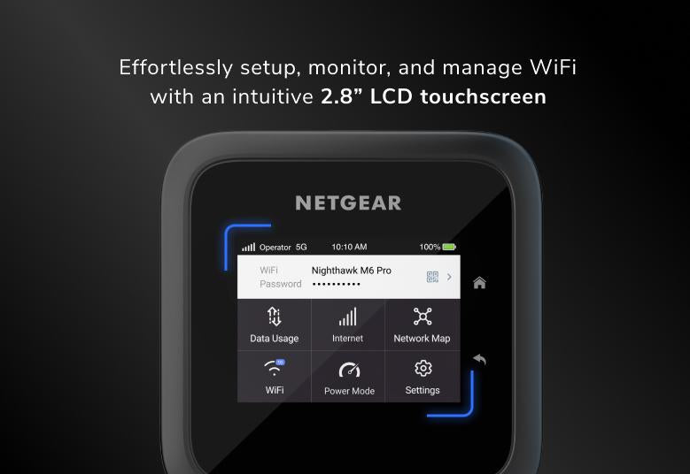 Nighthawk® M6 Pro+ 5G mmWave WiFi 6E Mobile Hotspot Router, Up to 8Gbps, Unlocked (MR6550)