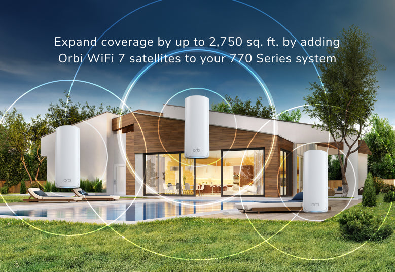Orbi (RBE770) 三頻 BE11000 WiFi 7 Mesh 附加衛星分機 (不能獨立操作，需配合770 系列主機使用)