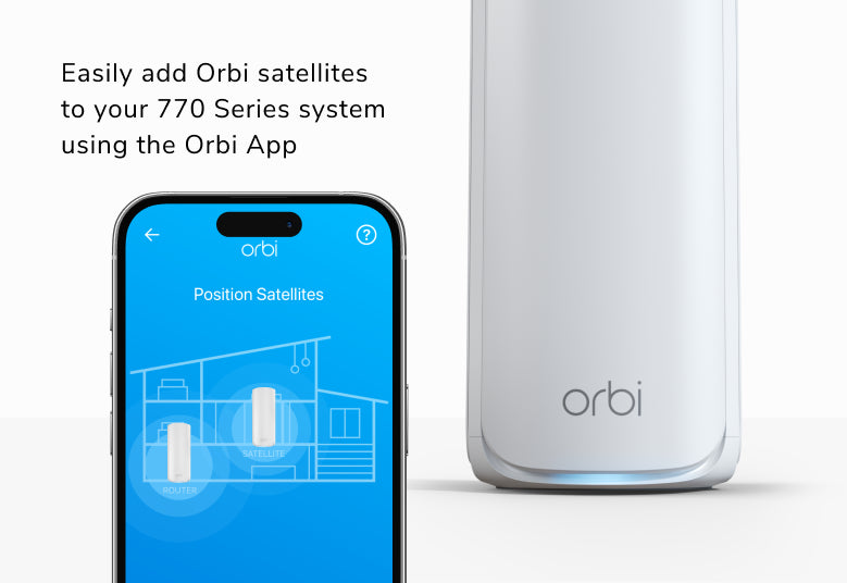 Orbi (RBE770) 三頻 BE11000 WiFi 7 Mesh 附加衛星分機 (不能獨立操作，需配合770 系列主機使用)