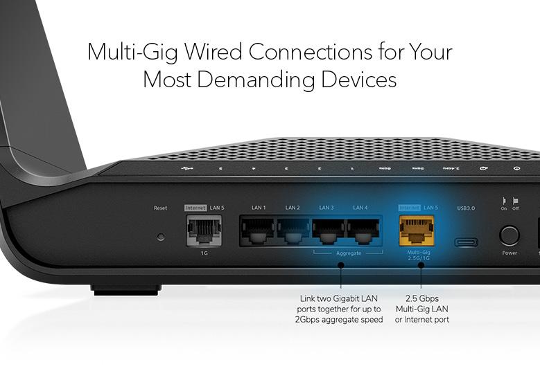 AXE7800 WiFi Router (RAXE300) - Nighthawk 8-Stream Tri-Band WiFi 6E Router, 7.8Gbps