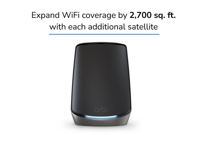 Orbi AX6000 WiFi Satellite (RBS860B) 860 Series Tri-Band WiFi 6 Mesh Add-on Satellite, 6Gbps, Black Edition